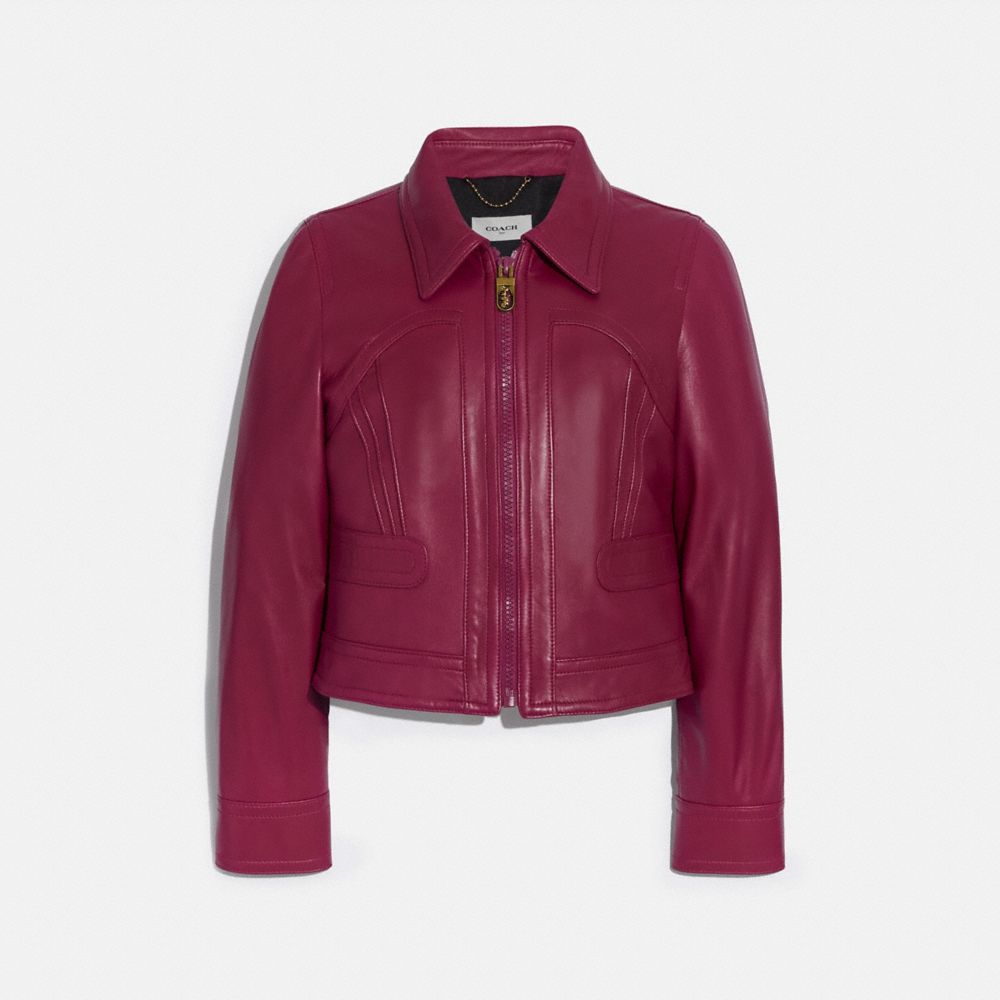 Coach CROPPED LEATHER BLOUSON