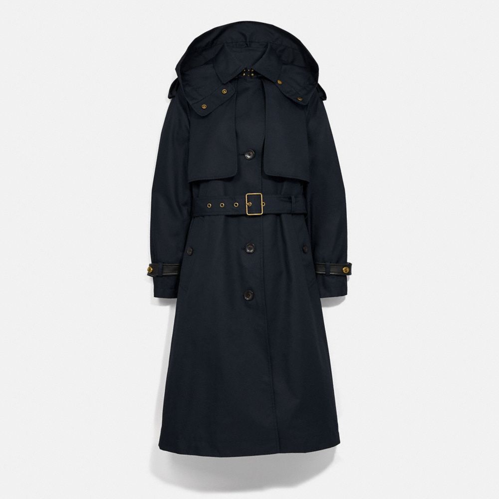 hooded trench coat