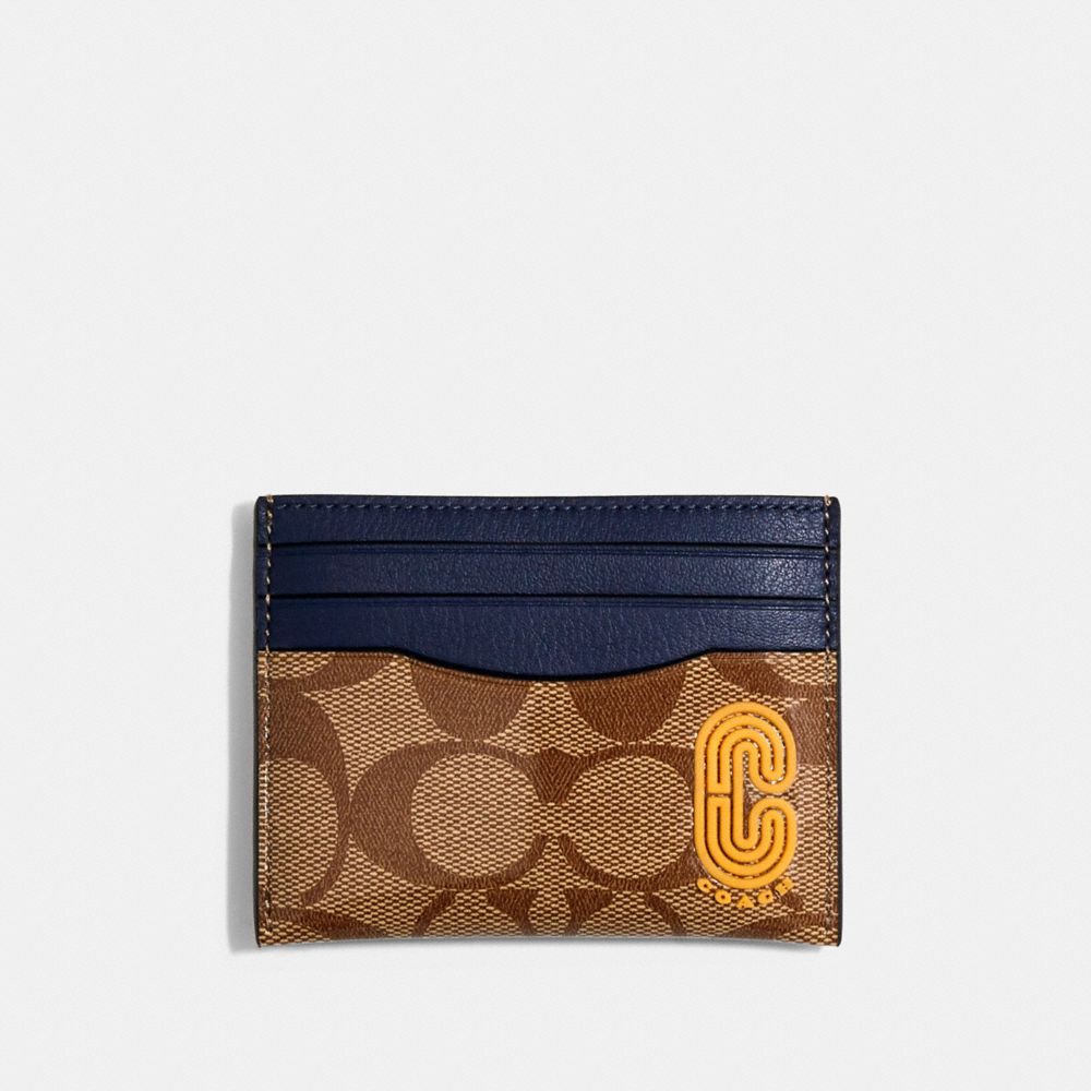 coach slim card case in colorblock