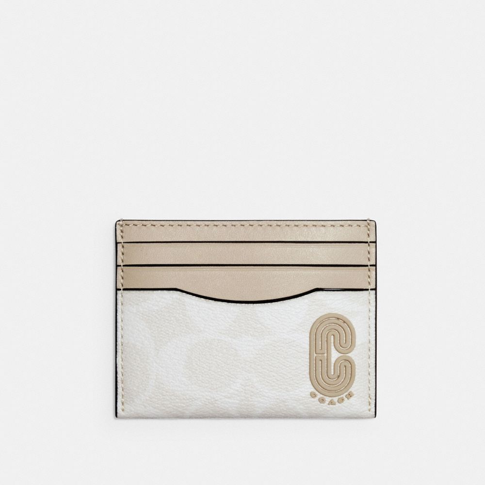 COACH® Outlet Slim Card Case In Signature Canvas With Coach Patch