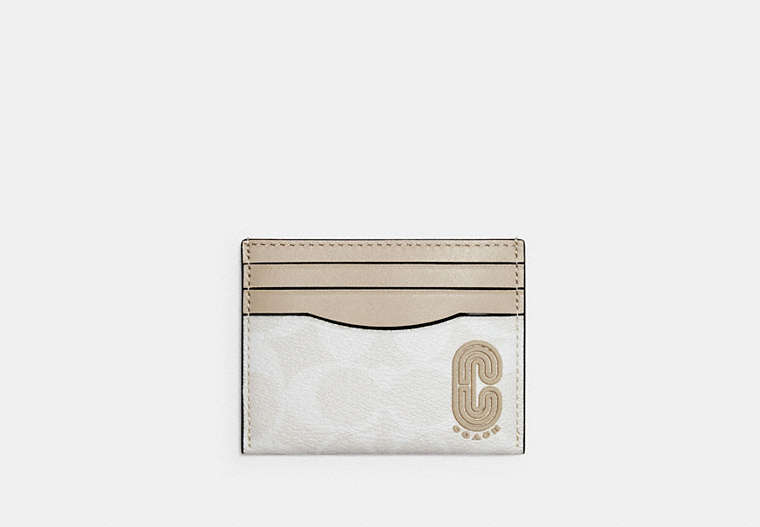 Slim Card Case In Signature Canvas With Coach Patch