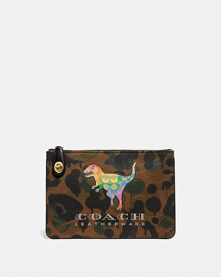 CoachTurnlock Pouch 26 With Rainbow Signature Rexy