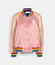 COACH®,RAINBOW SOUVENIR JACKET,Other,Pearl Pink,Front View