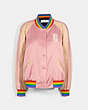 COACH®,RAINBOW SOUVENIR JACKET,Other,Pearl Pink,Front View