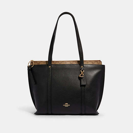 COACH® Outlet | May Tote With Signature Canvas Detail