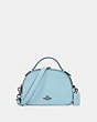 COACH®,SERENA SATCHEL,Leather,Small,Silver/Waterfall,Front View