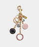 COACH®,COACH CIRCLES CLUSTER BAG CHARM,Metal,Gold/Multi,Front View