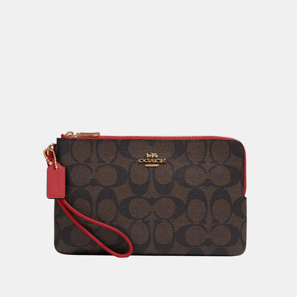 COACH® Outlet Double Zip Wallet In Signature Canvas