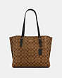 COACH®,MOLLIE TOTE IN SIGNATURE CANVAS,pvc,Large,Everyday,Gold/Khaki/Black,Front View