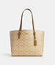 COACH®,MOLLIE TOTE IN SIGNATURE CANVAS,pvc,Large,Everyday,Gold/Lt Khaki/Lt Saddle,Front View