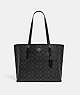 COACH®,MOLLIE TOTE IN SIGNATURE CANVAS,pvc,Large,Everyday,Silver/Graphite/Black,Front View