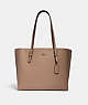 COACH®,MOLLIE TOTE,Leather,Large,Everyday,Gold/Taupe Oxblood,Front View