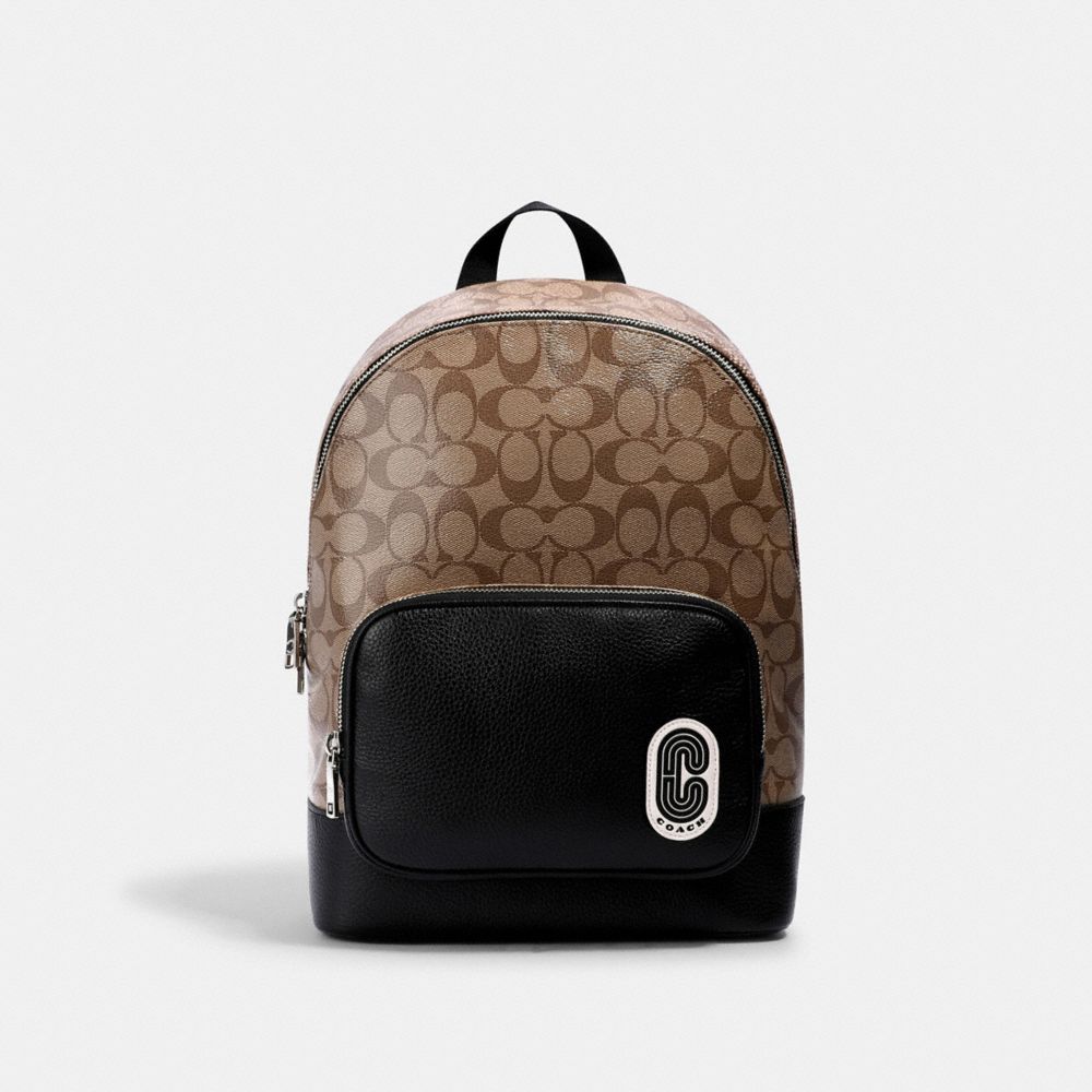 COACH® Outlet Court Backpack In Signature Canvas With Coach Patch