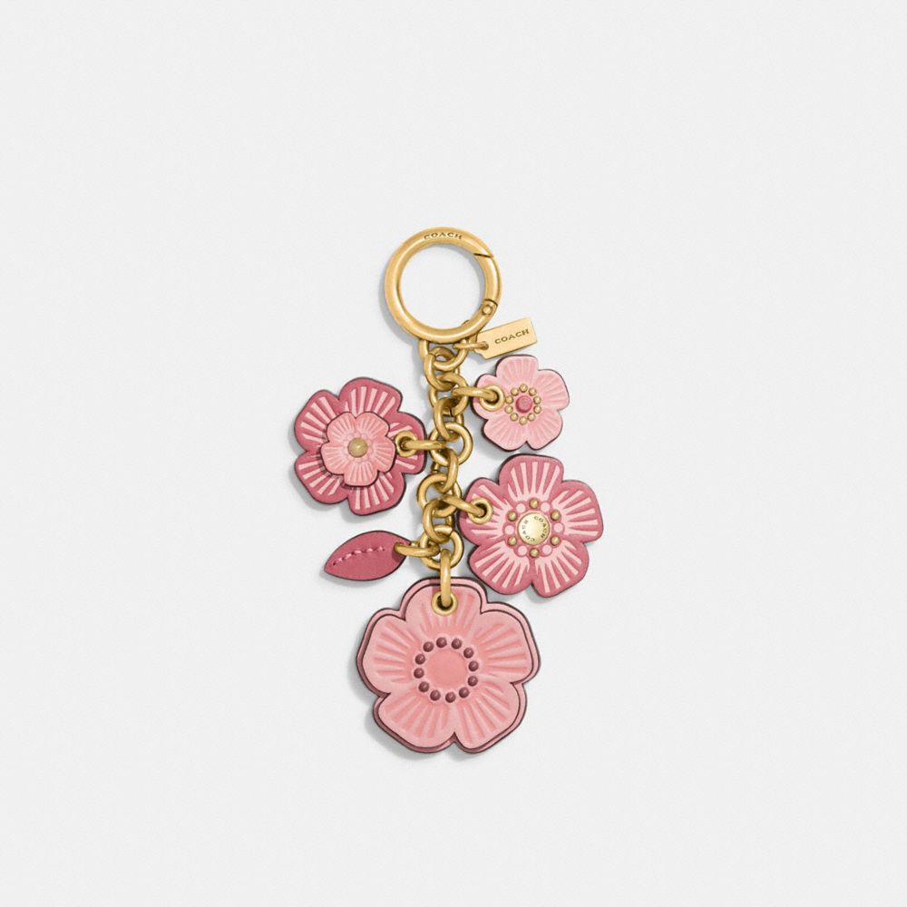 超希少✨COACH Tea Rose Mix Bag Charm Coach Tea Rose Mix Bag Charm In Brass/bubblegum Multi | ModeSens