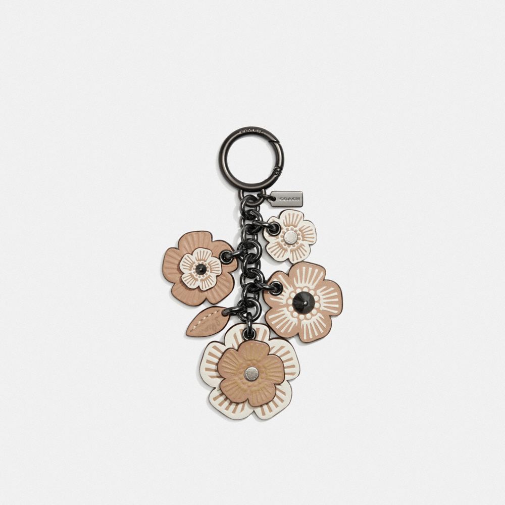 Coach Willow Floral Mix Bag Charm, Chalk In Black/chalk | ModeSens