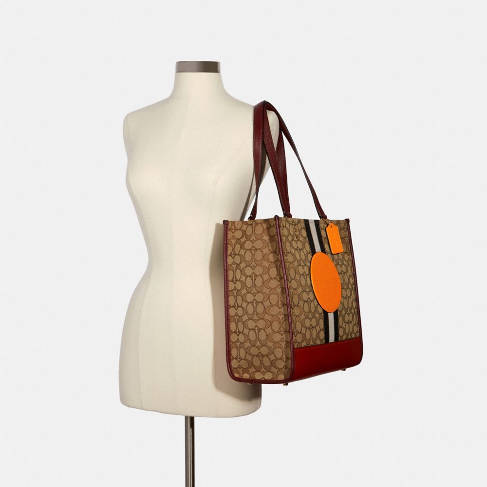 Coach Dempsey Tote 40 In Signature Jacquard With Stripe And Coach Patch  