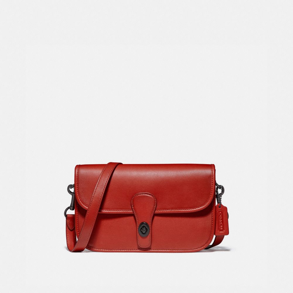 COACH Turnlock Card Pouch In Glovetanned Leather in Red