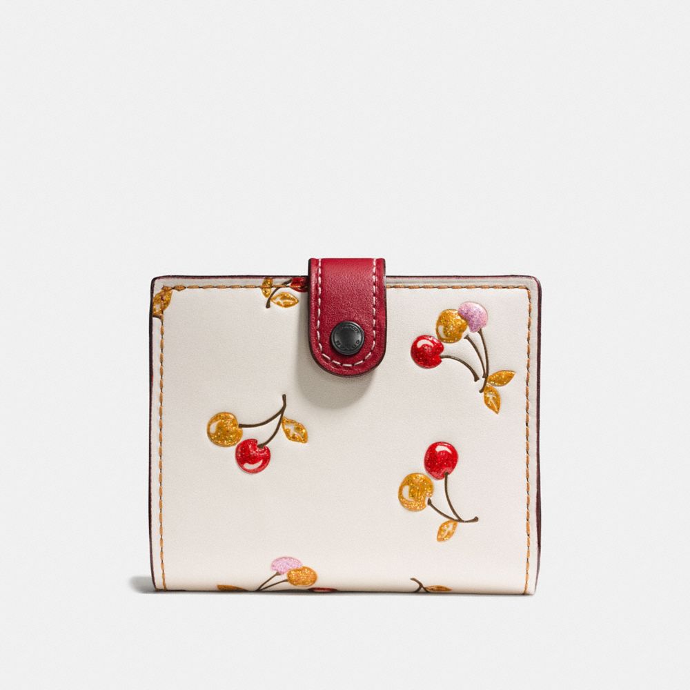 Small Trifold Wallet With Cherry Print | COACH®