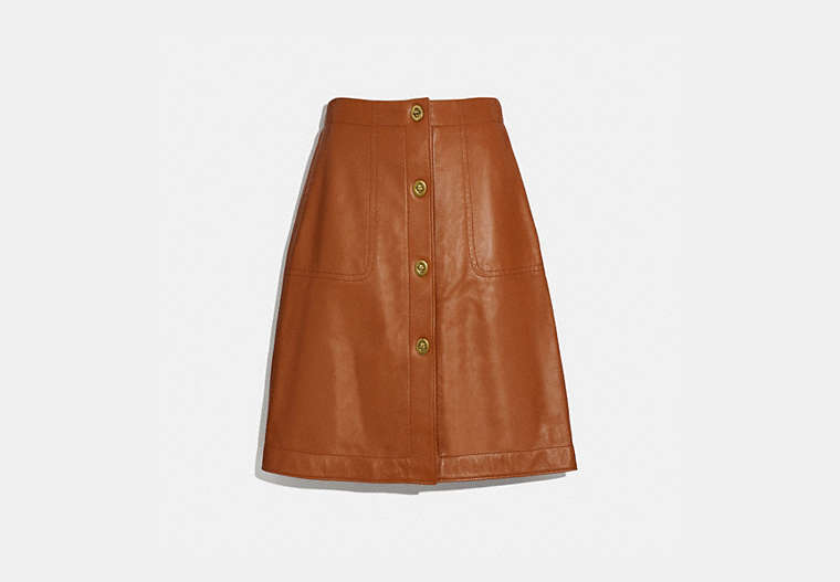 COACH® | Leather Skirt With Turnlocks