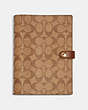 COACH®,NOTEBOOK IN SIGNATURE CANVAS,pvc,KHAKI,Front View