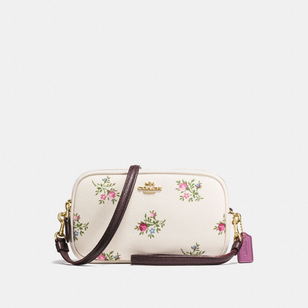 Crossbody Clutch With Cross Stitch Floral Print COACH®