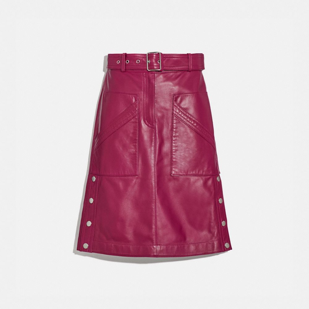 Belted Leather Skirt COACH®