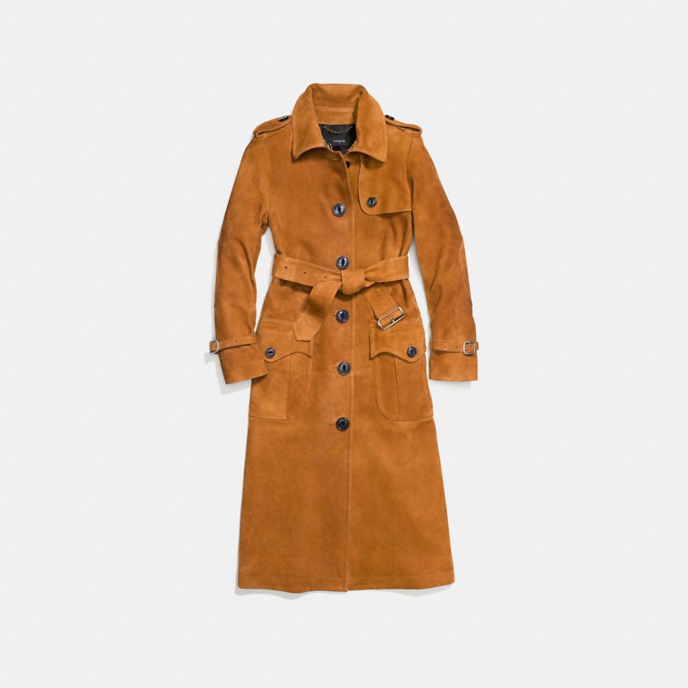COACH®: Suede Trench Coat