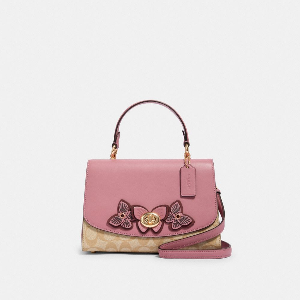 COACH® Outlet Tilly Top Handle In Signature Canvas With Butterfly Applique