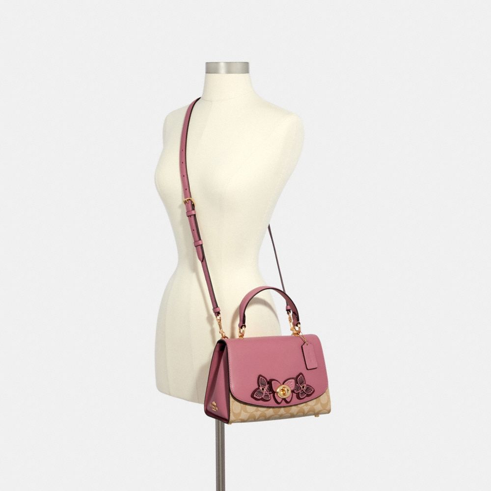 COACH® Outlet Tilly Top Handle In Signature Canvas With Butterfly Applique