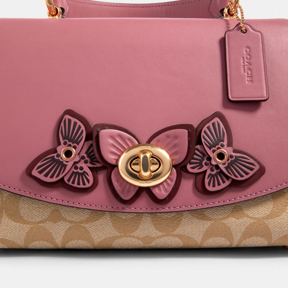 COACH® Outlet Tilly Top Handle In Signature Canvas With Butterfly Applique