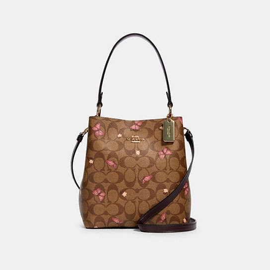 COACH® Outlet | Small Town Bucket Bag In Signature Canvas With Butterfly  Print