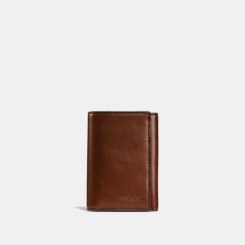 Coach Trifold Wallet In Color<lsn_delimiter>saddle