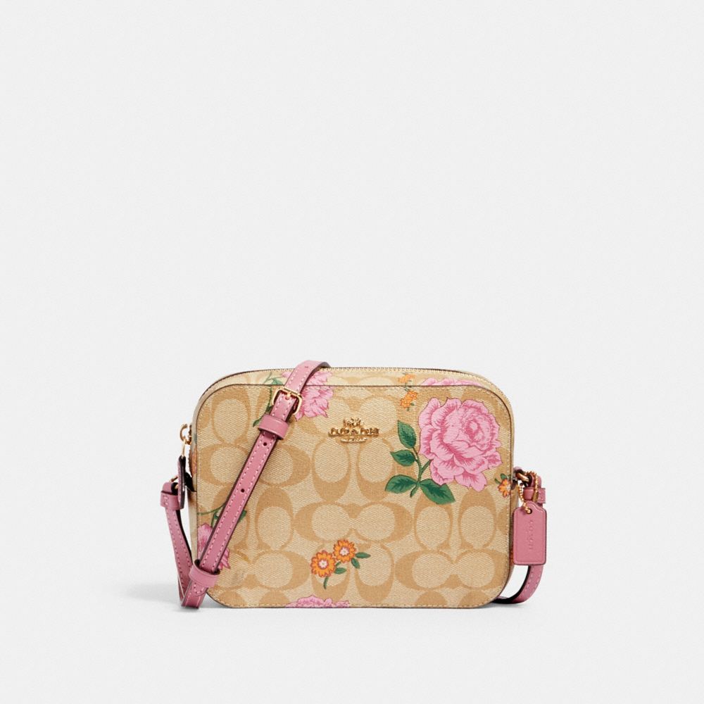 COACH® Outlet | Mini Camera Bag In Signature Canvas With Prairie Rose Print