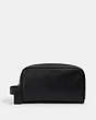 COACH®,SMALL TRAVEL KIT,Leather,Gunmetal/Black,Front View