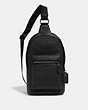 COACH®,WEST PACK,Pebbled Leather,Medium,Gunmetal/Black,Front View