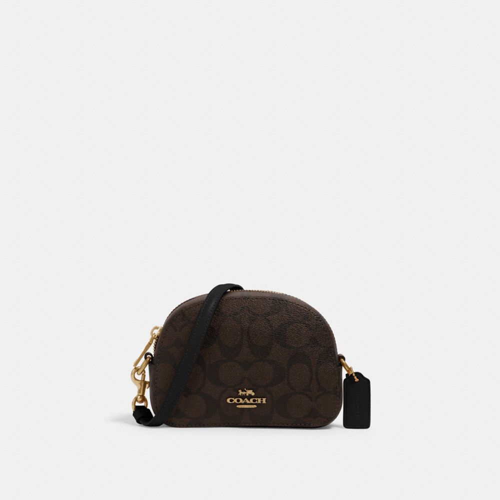 mini serena crossbody in signature canvas with snowflake print