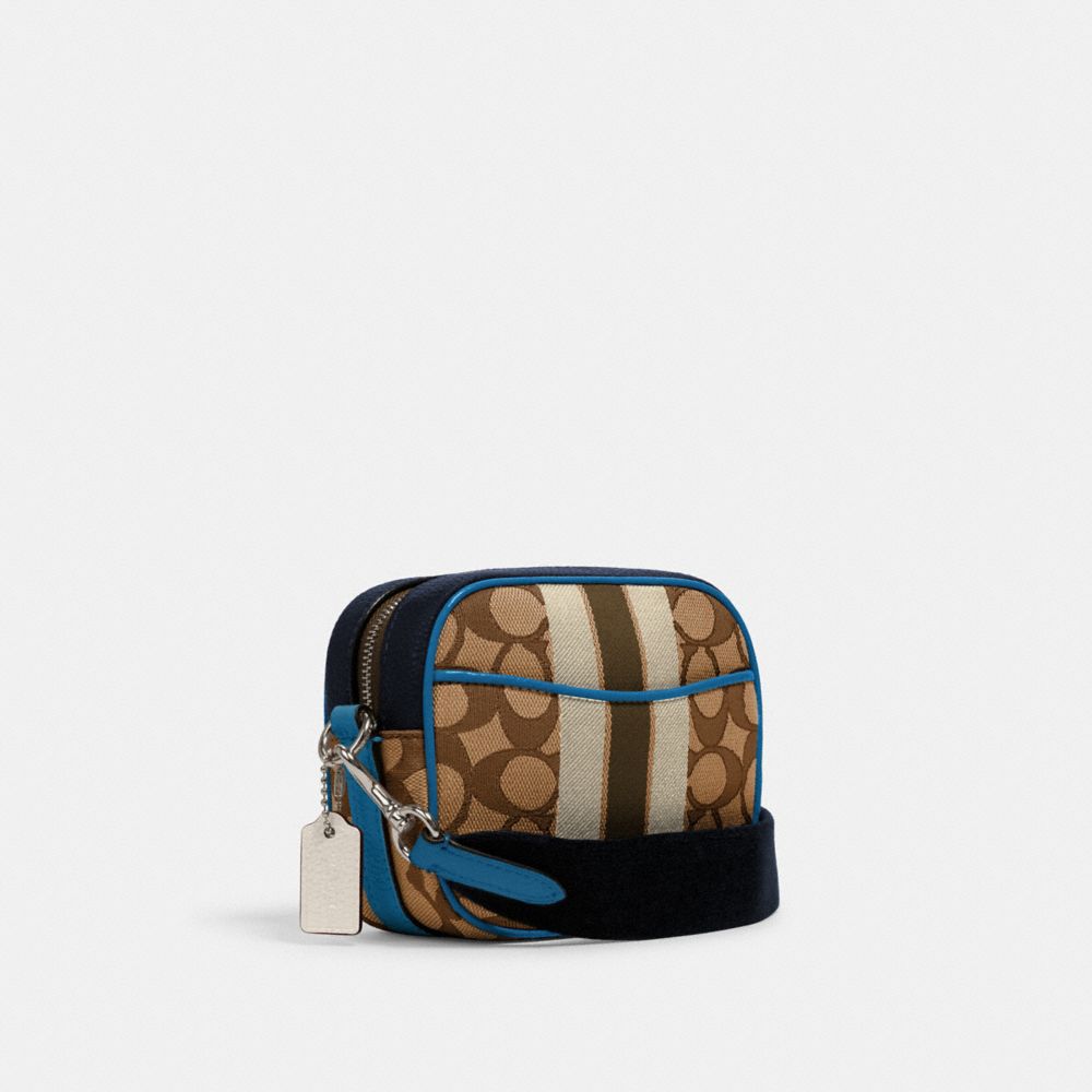Coach Mini Dempsey Camera Bag In Signature Jacquard With Stripe And