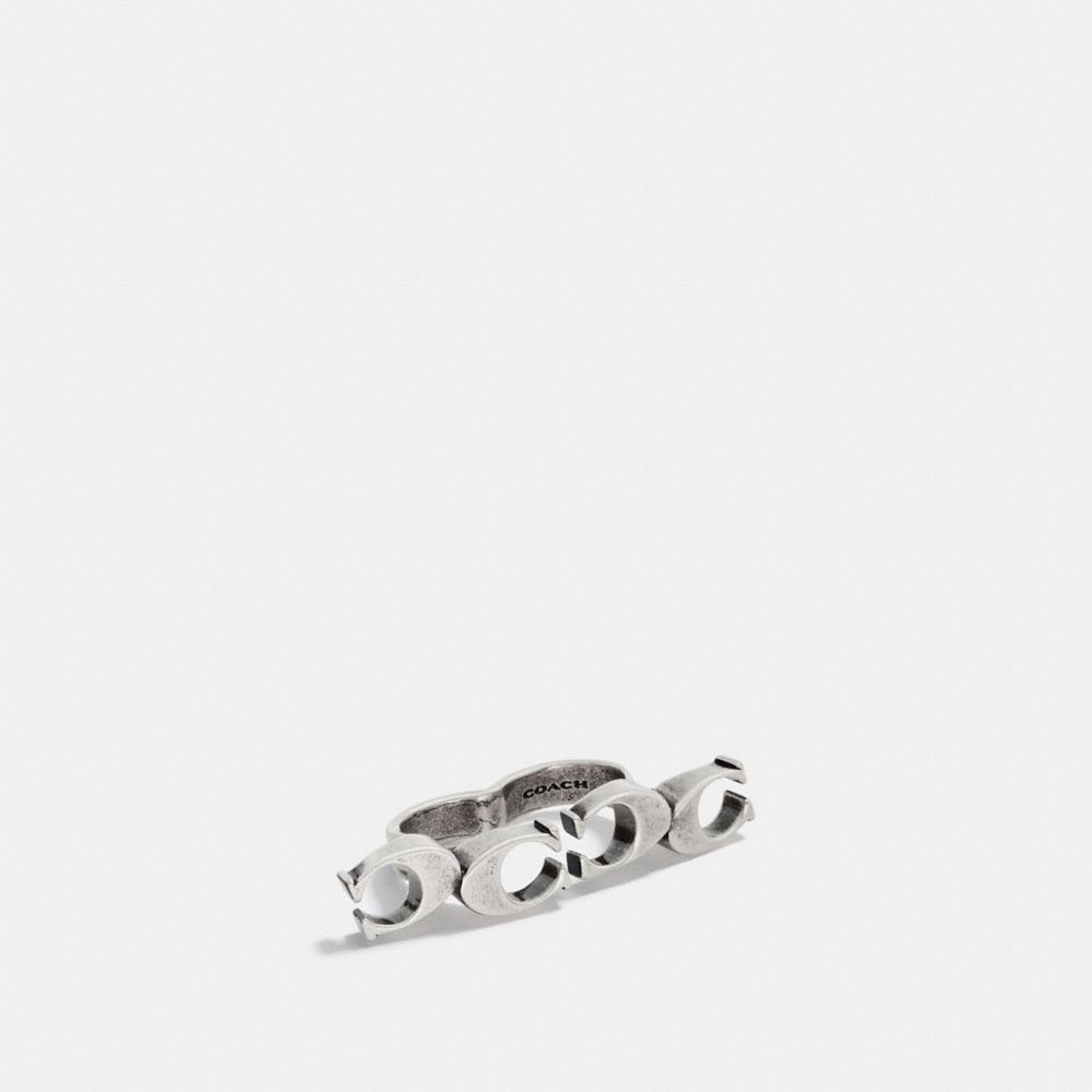 Signature Chain Link Knuckle Ring | COACH®