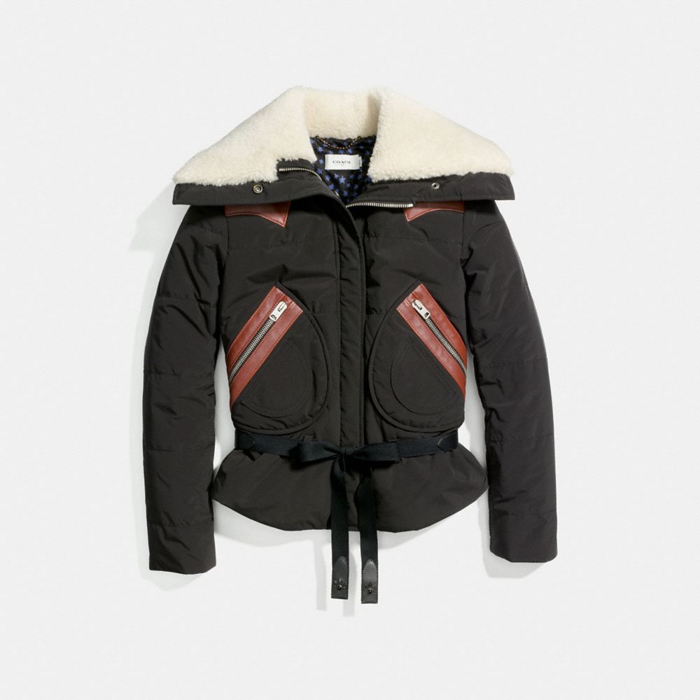 COACH® Puffer Jacket With Shearling
