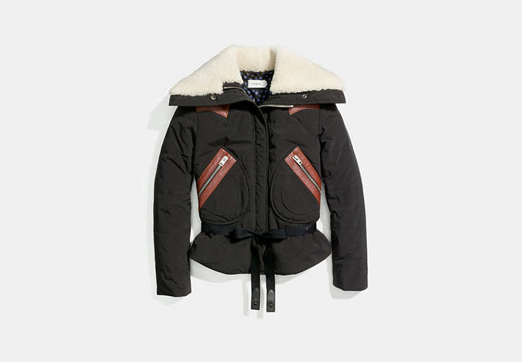 Puffer Jacket With Shearling