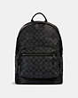 COACH®,WEST BACKPACK IN SIGNATURE CANVAS,pvc,Large,Everyday,Gunmetal/Charcoal Black,Front View