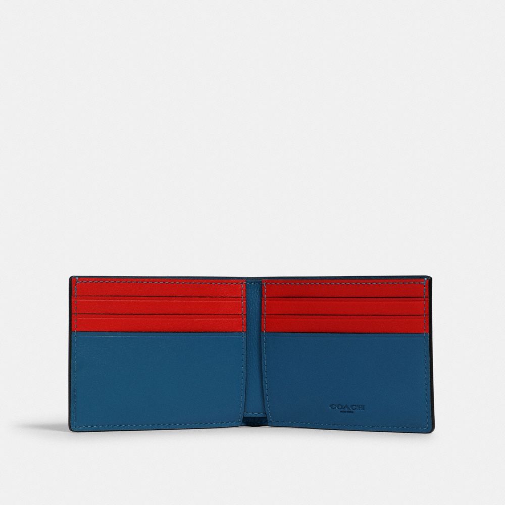 Coach Red Soft Wallet In Colorblock Signature Canvas