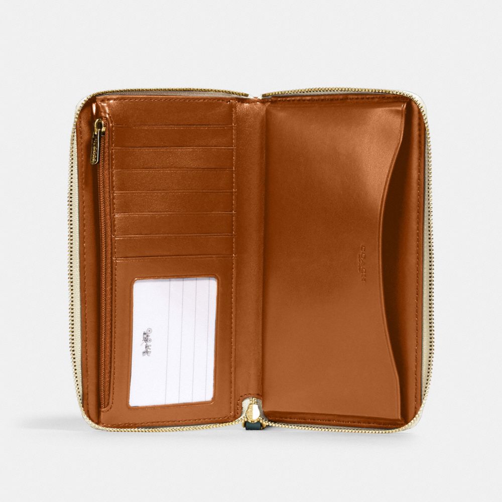 Large phone wallet in signature leather sale