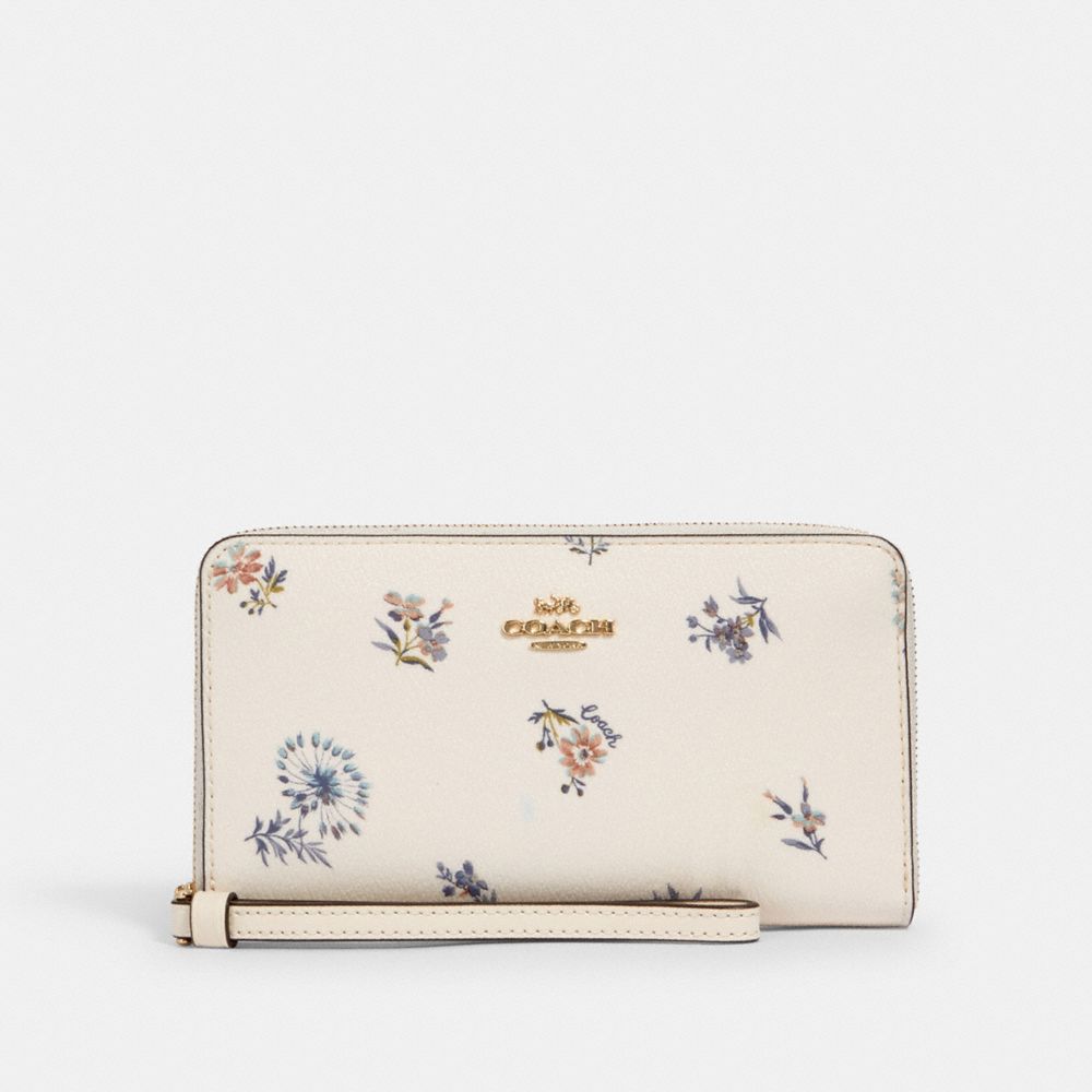 COACH® | Large Phone Wallet With Dandelion Floral Print