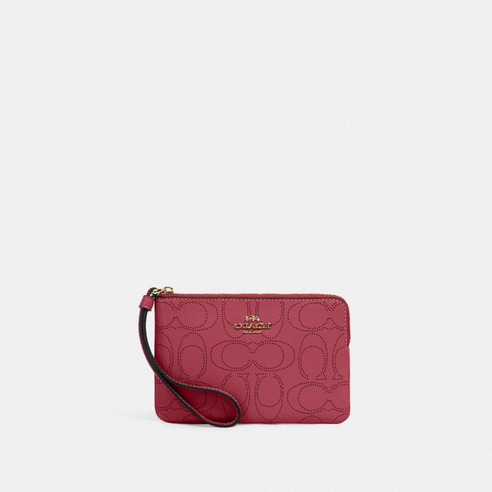 COACH® Outlet | Corner Zip Wristlet In Signature Leather