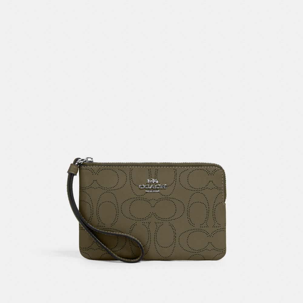 COACH® Outlet Corner Zip Wristlet In Signature Leather
