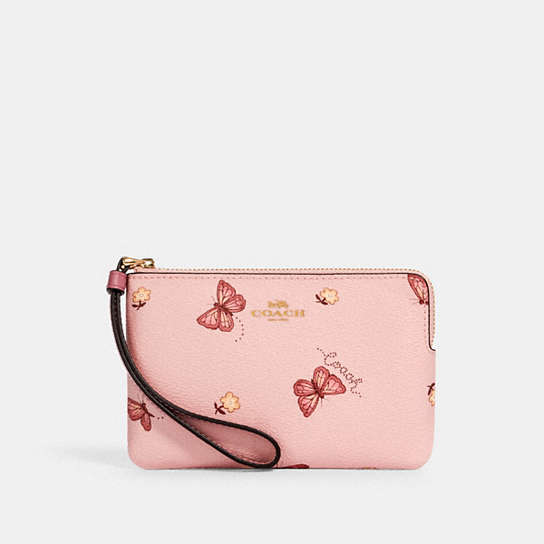 COACH® Outlet | Corner Zip Wristlet With Butterfly Print