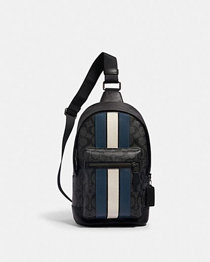 COACH® Outlet | Graham Pack In Signature Canvas With Varsity Stripe