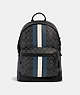 West Backpack In Signature Canvas With Varsity Stripe