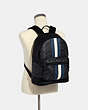 West Backpack In Signature Canvas With Varsity Stripe